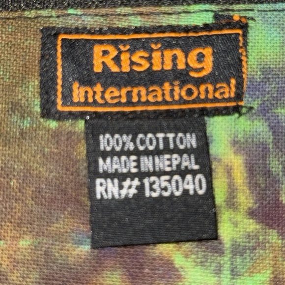 Rising International 100% Cotton Tye Dye Sugar Skull Medium Sized Crossbody Bag - Picture 4 of 7